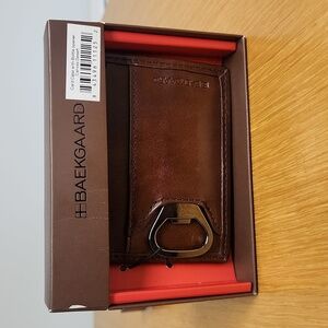 NIB Baekgaard Leather and Canvas Card Wallet